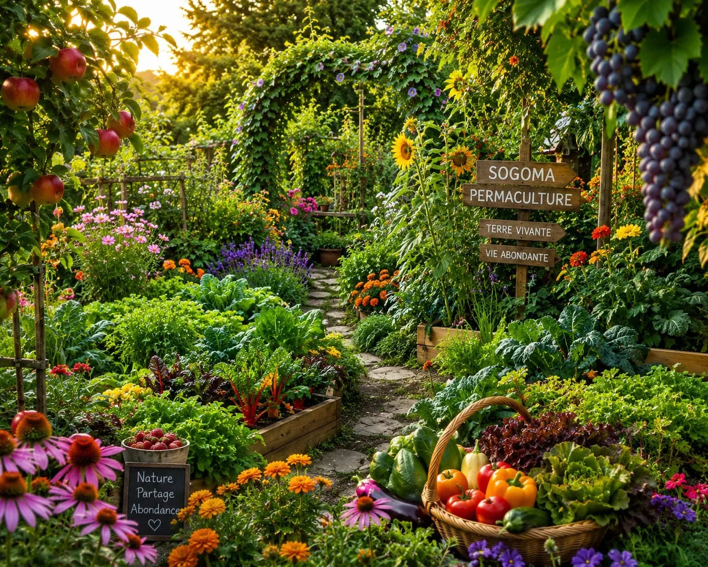 Jardin nourricier de l’association SOGOMA Permaculture à Paris